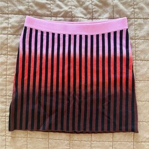 Opening Ceremony Pink and Black Striped Mini Skirt